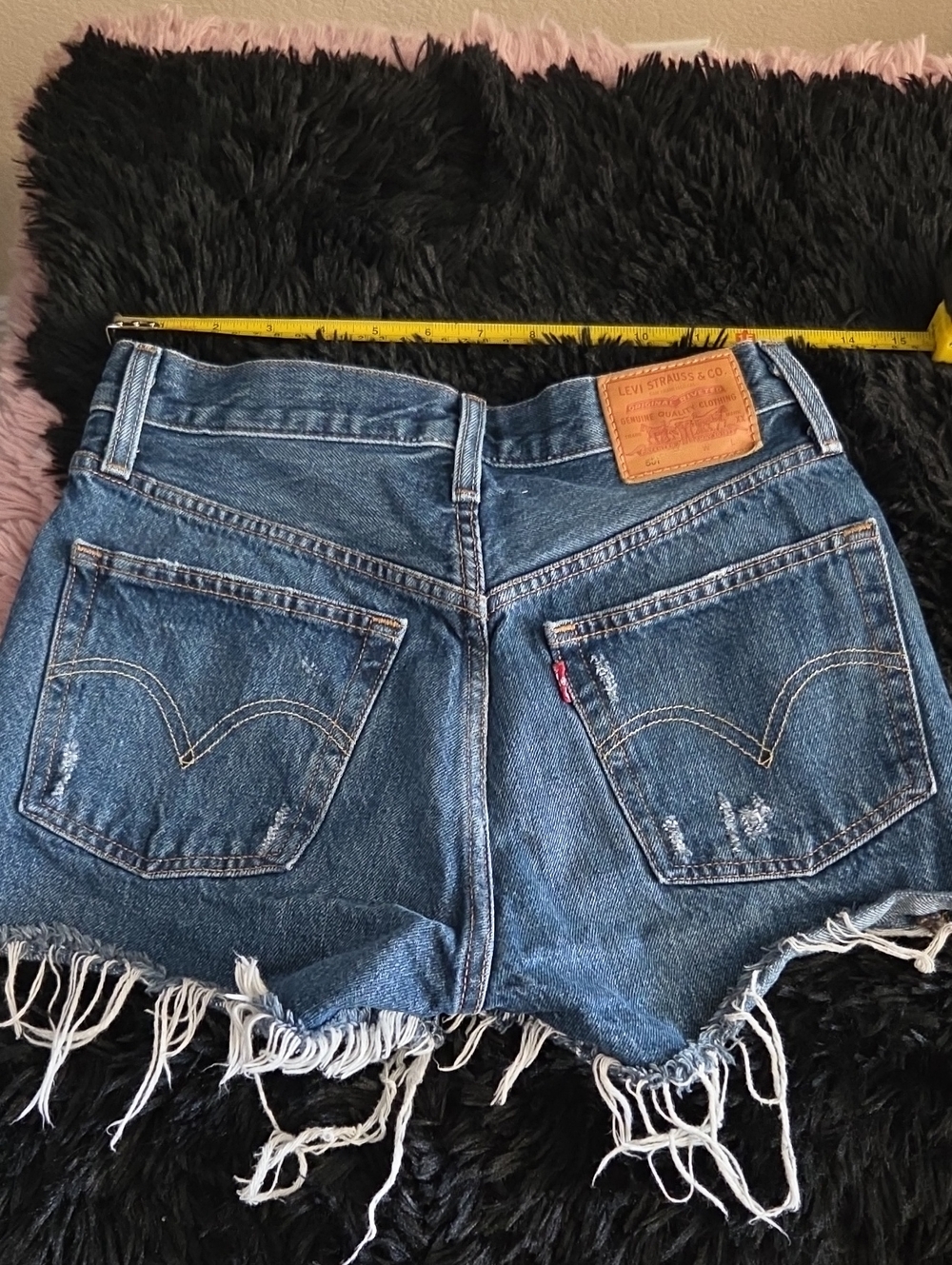 Levi's Distressed Blue Denim Cutoff Shorts 25